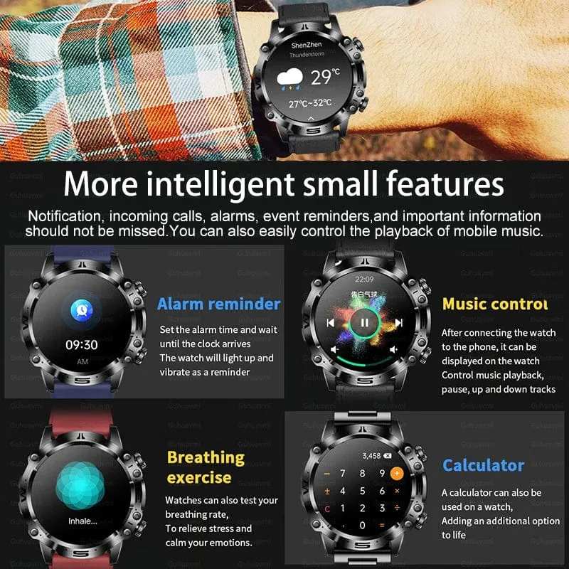 2024 AI Medizinische Diagnose Smart Watch Bluetooth Anruf Blutzucker Blutfett Harnsäure Monitor HRV EKG Smartwatch Für Männer Frauen