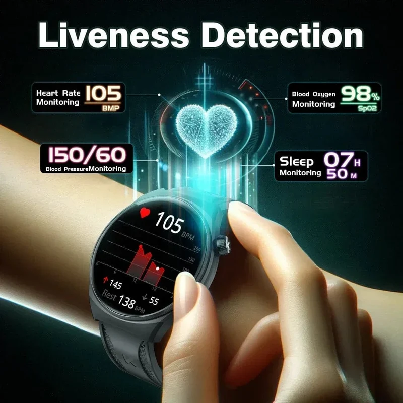 KUMI GW6 1.43-Zoll-AMOLED-Bildschirm Bluetooth-Anruf IP68 Wasserdicht NFC 100+ Sport-Smartwatch mit Herzfrequenz-, Blutdruck- und Sauerstoffmonitor