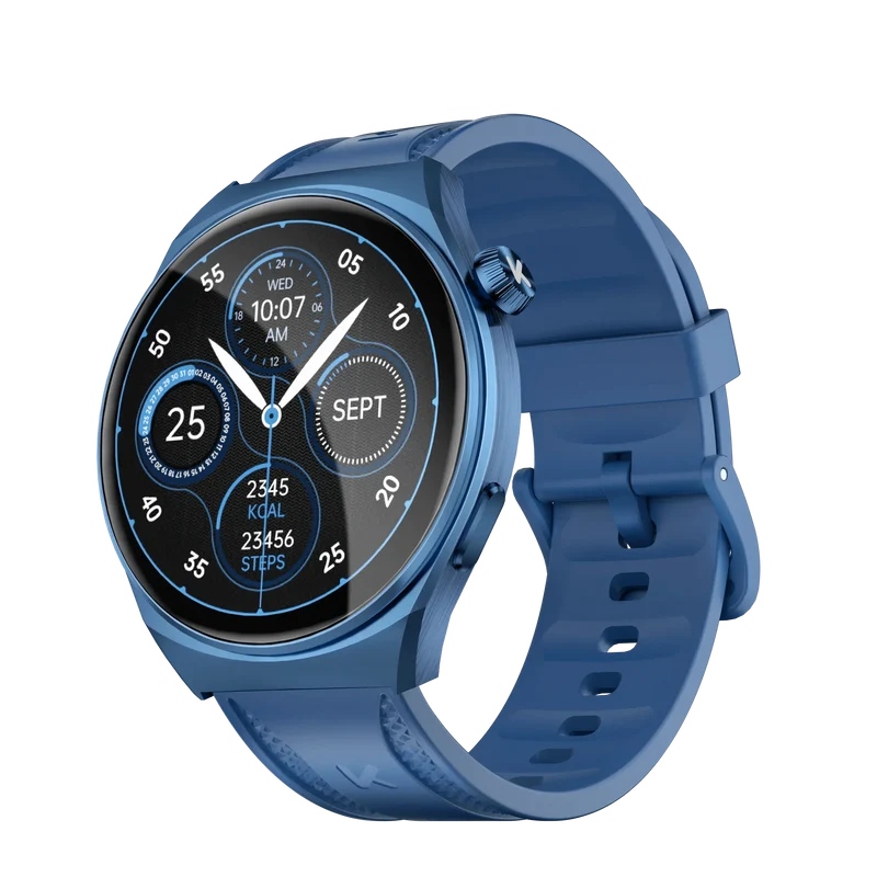 KUMI GW6 1.43-Zoll-AMOLED-Bildschirm Bluetooth-Anruf IP68 Wasserdicht NFC 100+ Sport-Smartwatch mit Herzfrequenz-, Blutdruck- und Sauerstoffmonitor