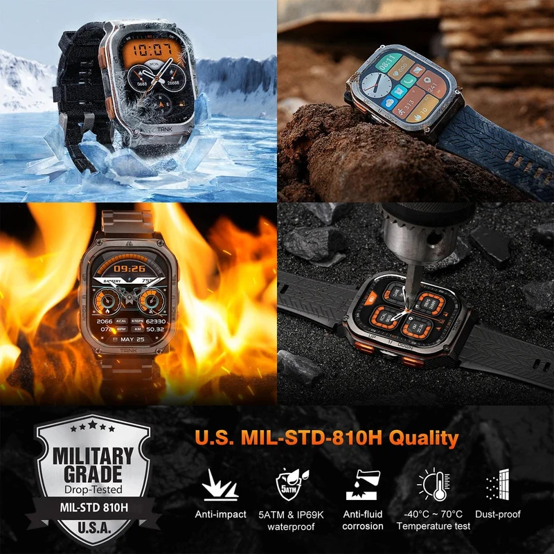 2024 Original KOSPET TANK M3 Ultra GPS Smart Uhren für Männer Frauen Smartwatch AOD Elektronische Militär Robuste Wasserdichte Uhr