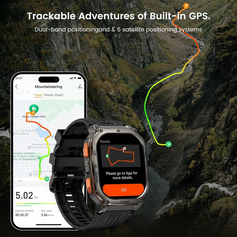 2024 Original KOSPET TANK M3 Ultra GPS Smart Uhren für Männer Frauen Smartwatch AOD Elektronische Militär Robuste Wasserdichte Uhr