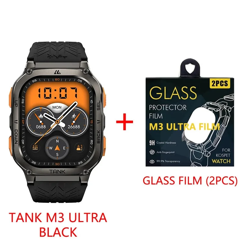 2024 Original KOSPET TANK M3 Ultra GPS Smart Uhren für Männer Frauen Smartwatch AOD Elektronische Militär Robuste Wasserdichte Uhr