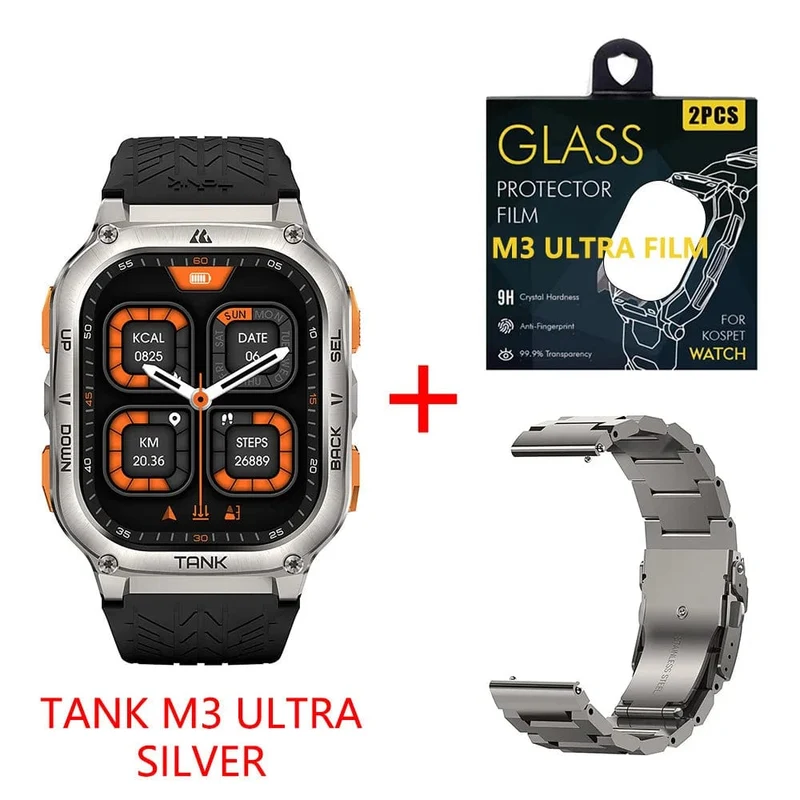 2024 Original KOSPET TANK M3 Ultra GPS Smart Uhren für Männer Frauen Smartwatch AOD Elektronische Militär Robuste Wasserdichte Uhr