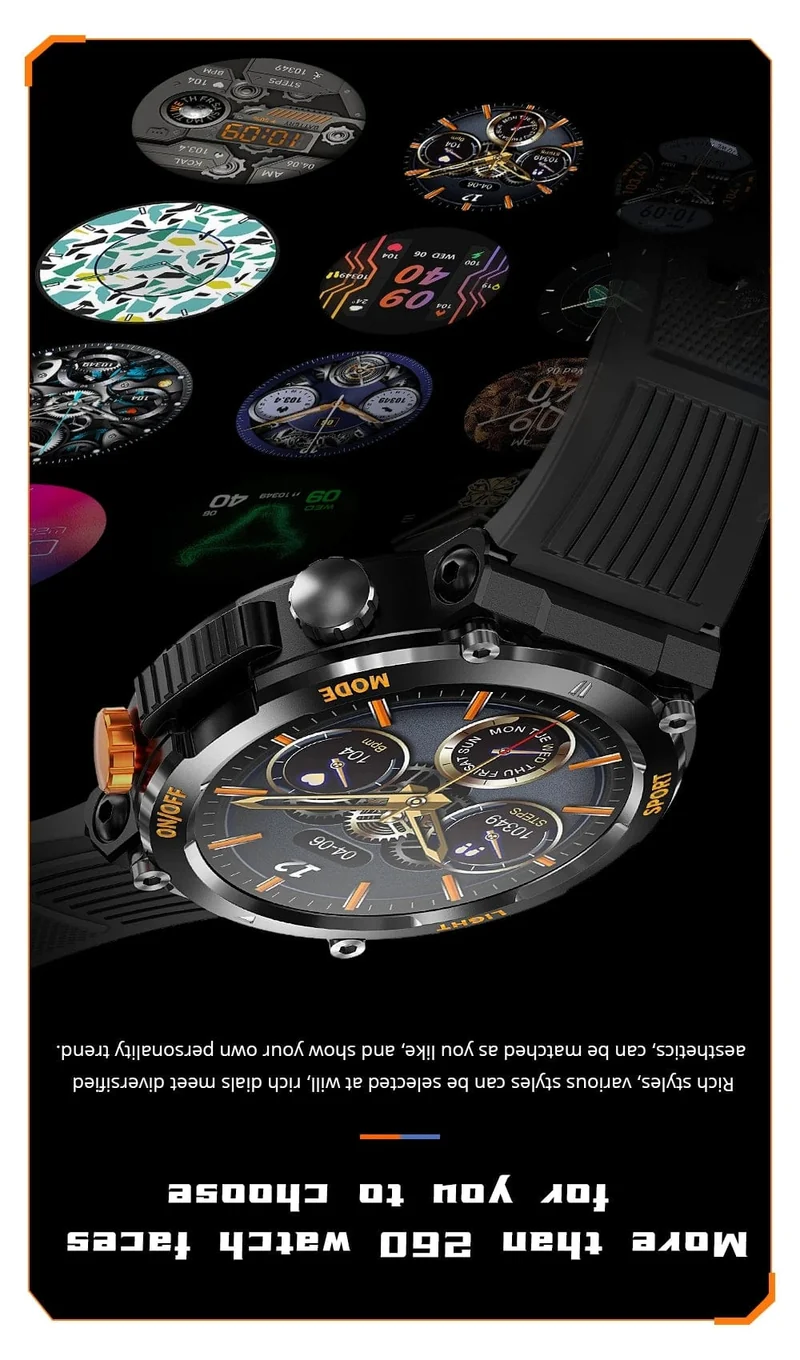 COLMI V68 1.46-Zoll-HD-Display-Smartwatch für Herren, 100 Sportmodi, Kompass, Taschenlampe, Militärqualität, robuste Smartwatch