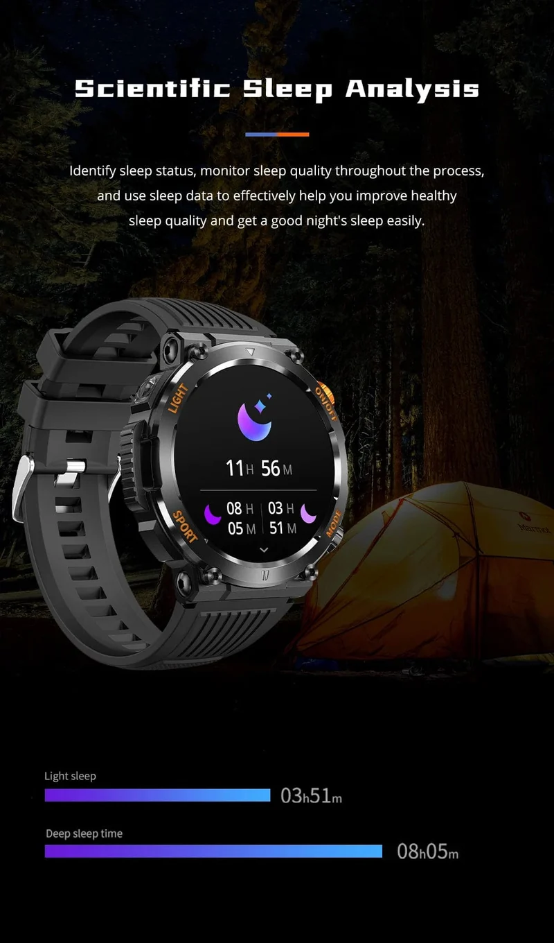 COLMI V68 1.46-Zoll-HD-Display-Smartwatch für Herren, 100 Sportmodi, Kompass, Taschenlampe, Militärqualität, robuste Smartwatch