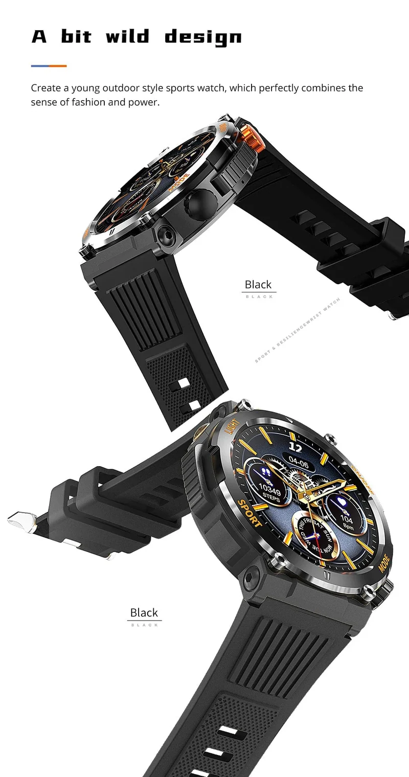 COLMI V68 1.46-Zoll-HD-Display-Smartwatch für Herren, 100 Sportmodi, Kompass, Taschenlampe, Militärqualität, robuste Smartwatch