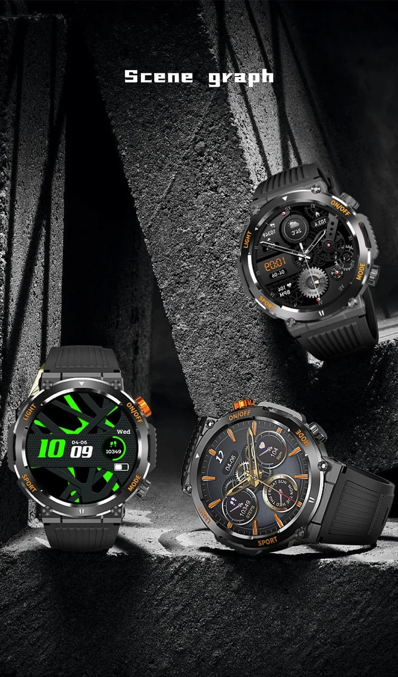 COLMI V68 1.46-Zoll-HD-Display-Smartwatch für Herren, 100 Sportmodi, Kompass, Taschenlampe, Militärqualität, robuste Smartwatch