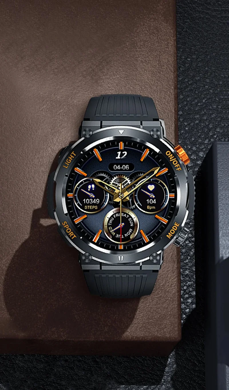 COLMI V68 1.46-Zoll-HD-Display-Smartwatch für Herren, 100 Sportmodi, Kompass, Taschenlampe, Militärqualität, robuste Smartwatch
