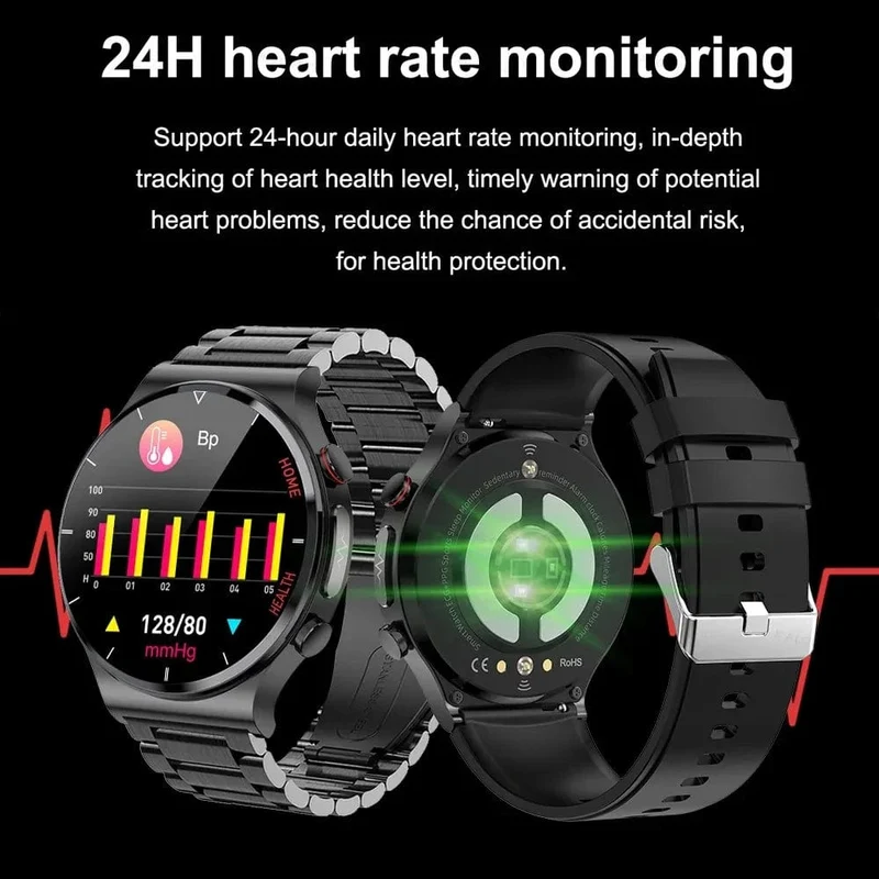 2024 Neue Laserbehandlung Drei hohe Smart Watch Männer EKG PPG Herzfrequenz Blutzucker Gesundheitstracker Smart Watches für Huawei IOS