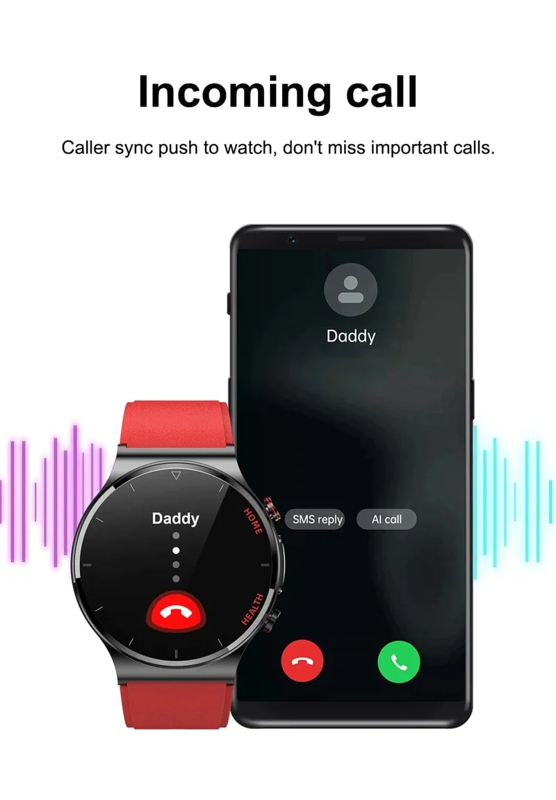2024 Neue Laserbehandlung Drei hohe Smart Watch Männer EKG PPG Herzfrequenz Blutzucker Gesundheitstracker Smart Watches für Huawei IOS