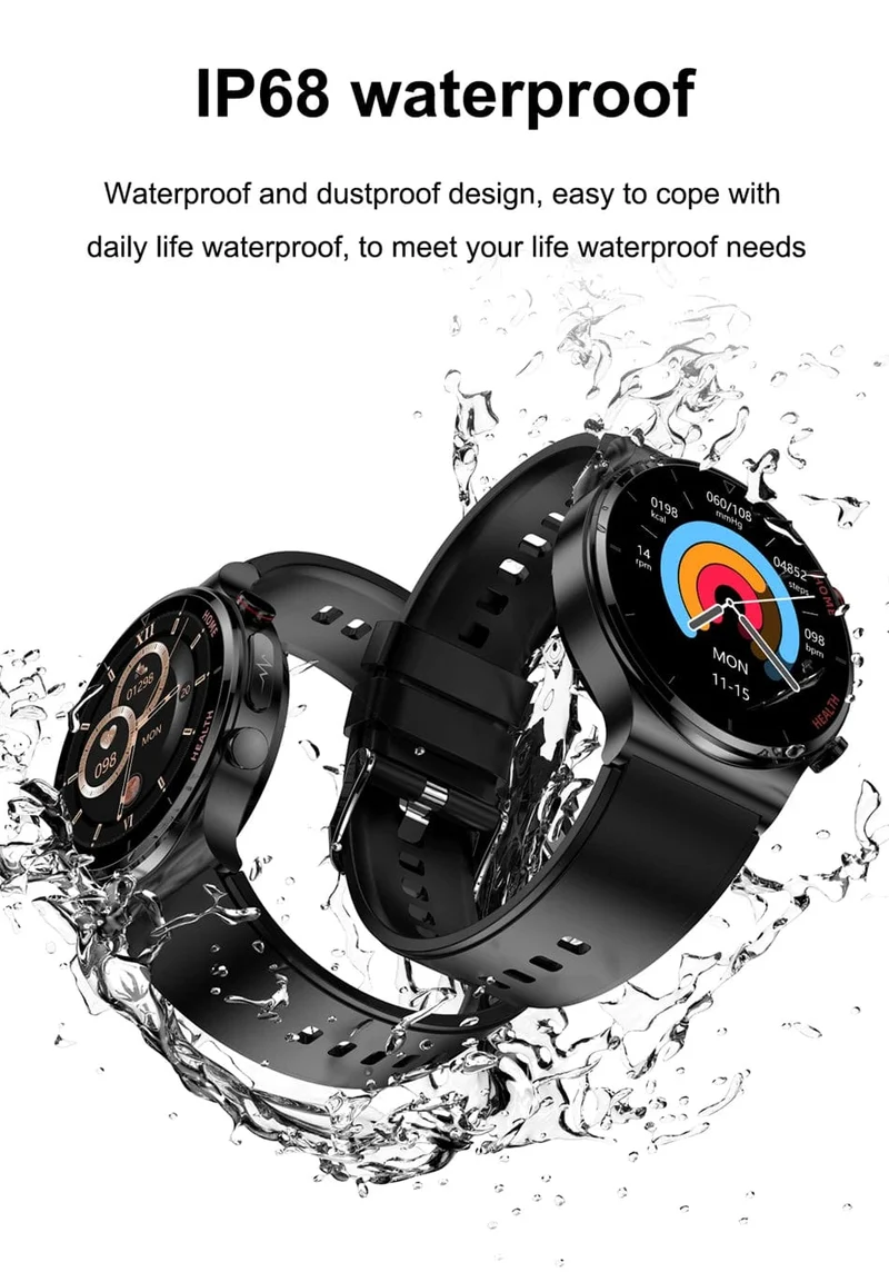 2024 Neue Laserbehandlung Drei hohe Smart Watch Männer EKG PPG Herzfrequenz Blutzucker Gesundheitstracker Smart Watches für Huawei IOS