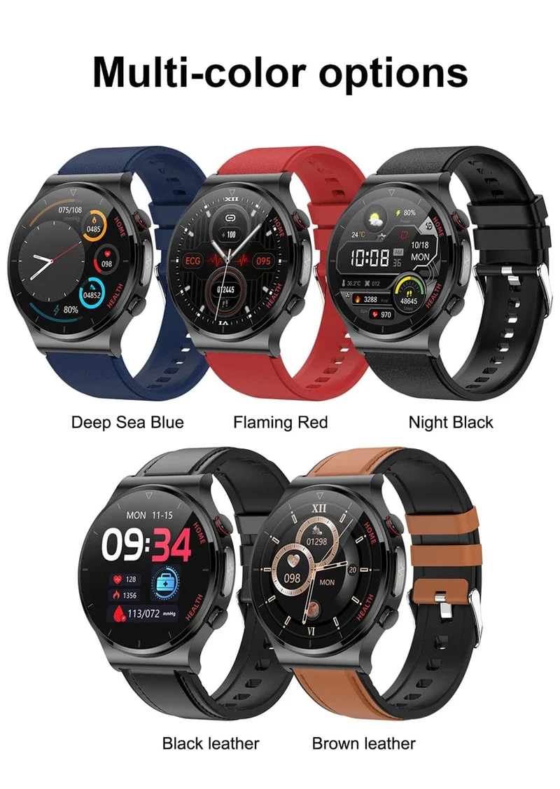2024 Neue Laserbehandlung Drei hohe Smart Watch Männer EKG PPG Herzfrequenz Blutzucker Gesundheitstracker Smart Watches für Huawei IOS