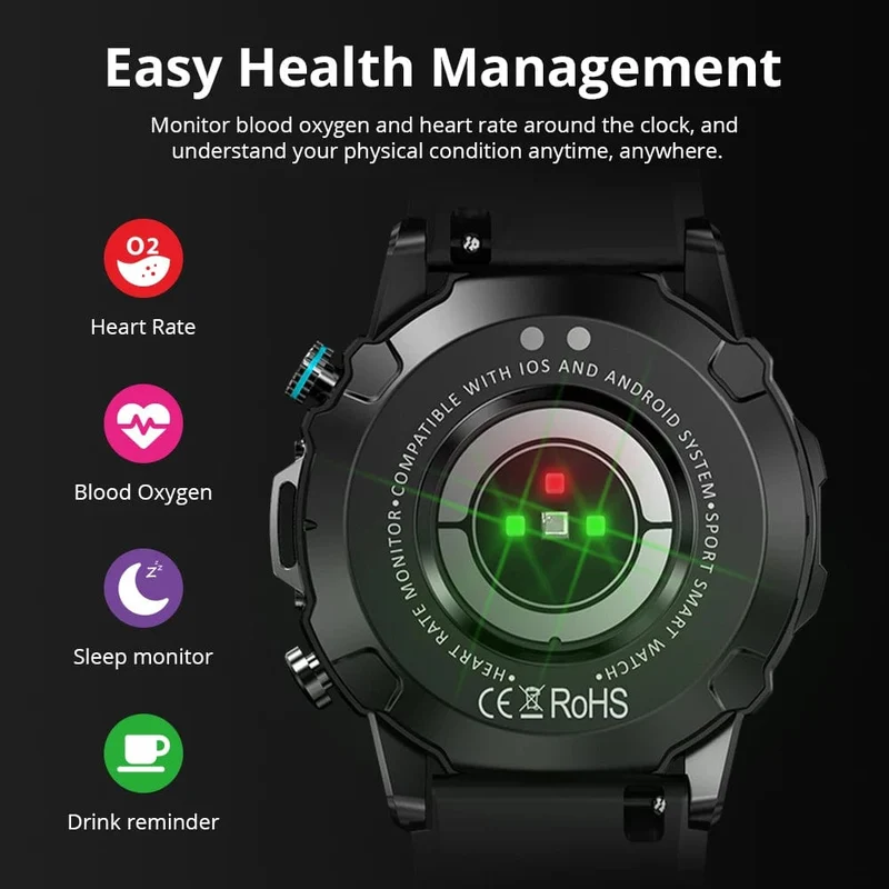 COLMI M42 Smartwatch 1.43-Zoll-AMOLED-Display 100 Sportmodi Sprachanrufe Smartwatch für Männer und Frauen Militärtaugliche Robustheitsuhr
