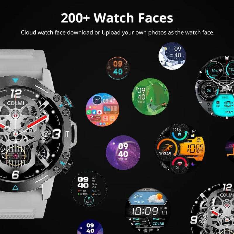 COLMI M42 Smartwatch 1.43-Zoll-AMOLED-Display 100 Sportmodi Sprachanrufe Smartwatch für Männer und Frauen Militärtaugliche Robustheitsuhr