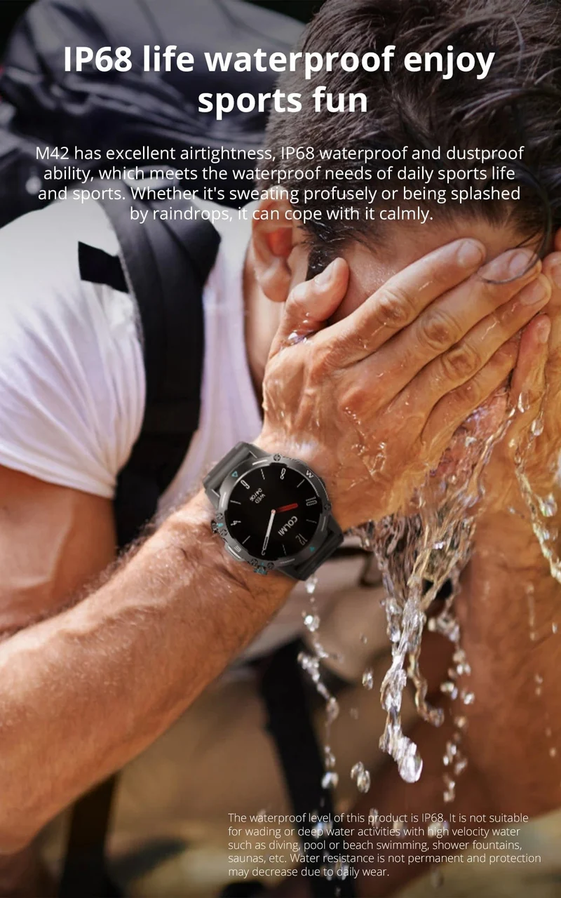 COLMI M42 Smartwatch 1.43-Zoll-AMOLED-Display 100 Sportmodi Sprachanrufe Smartwatch für Männer und Frauen Militärtaugliche Robustheitsuhr