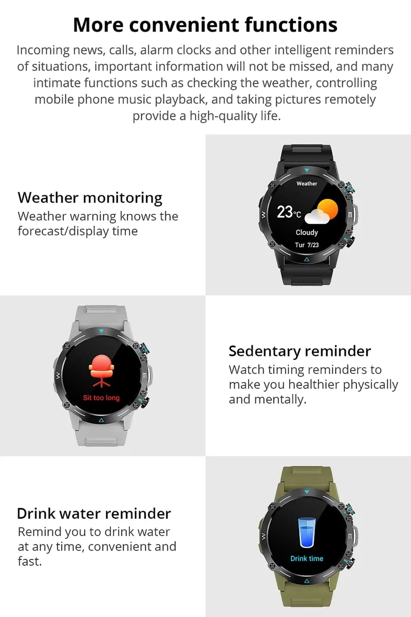 COLMI M42 Smartwatch 1.43-Zoll-AMOLED-Display 100 Sportmodi Sprachanrufe Smartwatch für Männer und Frauen Militärtaugliche Robustheitsuhr