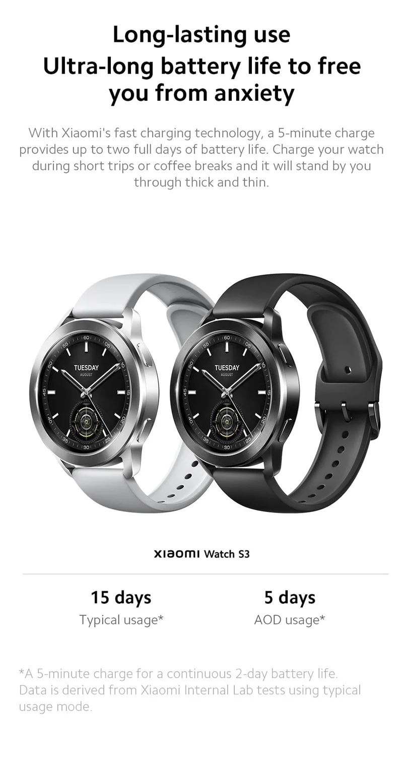 Weltpremiere Globale Version Xiaomi Watch S3 1.43” AMOLED Display Bluetooth®️ 5.2 AII -Neues MIUI Watch OS 14 Tage Akkulaufzeit