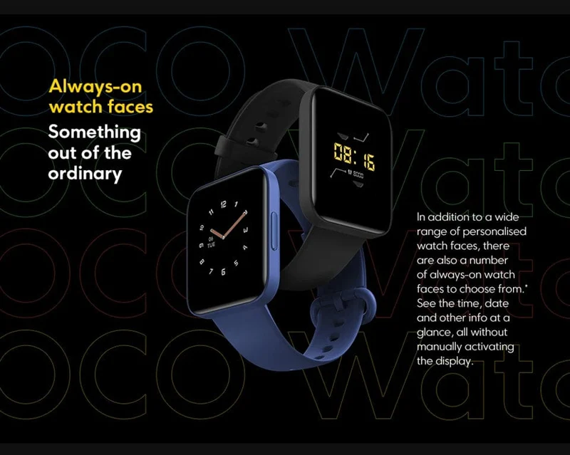 Globale Version POCO Watch 1.6-Zoll-AMOLED-Display 14 Tage Akku GPS Always-on-Zifferblatt Blutsauerstoff-Smartwatch