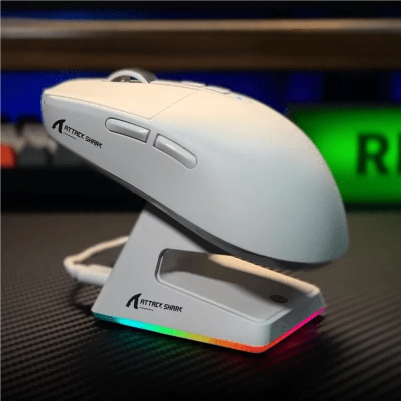 X6 PAW3395 Bluetooth-Maus, 2.4-Tri-Mode-Verbindung, magnetische RGB-Touch-Ladestation, Makro-Gaming-Maus