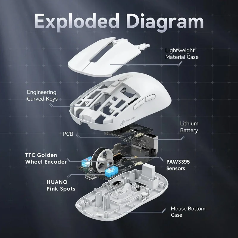 X6 PAW3395 Bluetooth-Maus, 2.4-Tri-Mode-Verbindung, magnetische RGB-Touch-Ladestation, Makro-Gaming-Maus