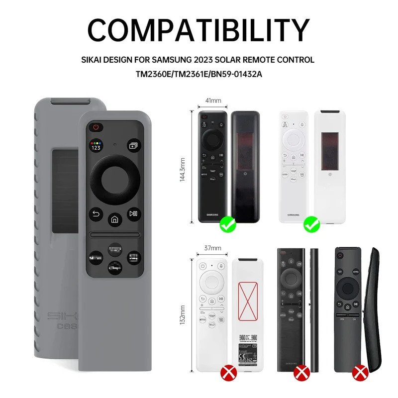 SIKAI Silikonhülle für Samsung BN59-01432A Original Voice Smart TV Fernbedienung Hülle für 2023 Solar Charging TM2360E TM2361E