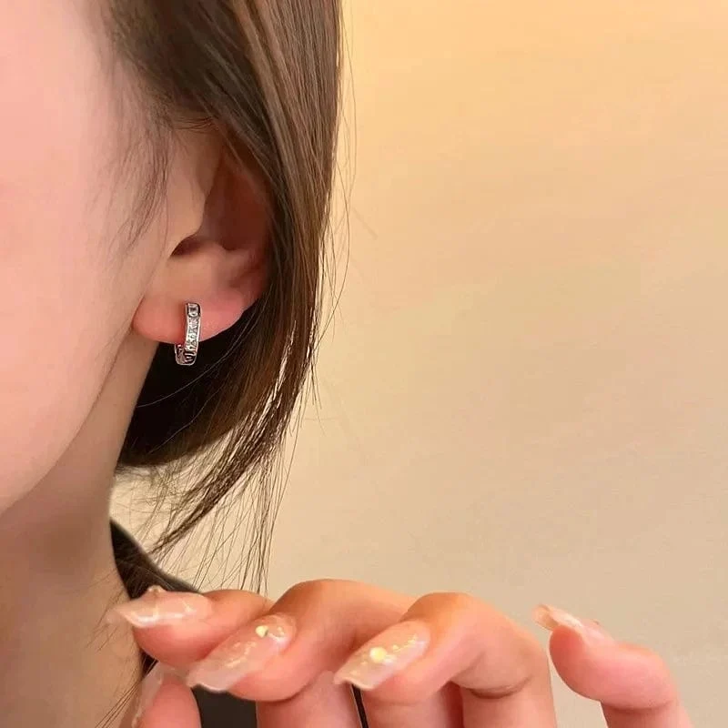 4 Teile/satz Edelstahl Ästhetischen Zirkon Kristall Creolen für Frauen Egirl Neue Y2K Cool Täglichen Tragen Schmuck Zubehör