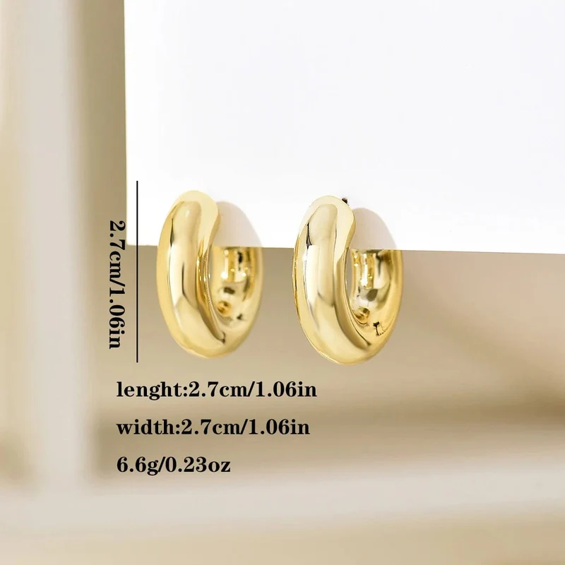Trendy Circle Twists Creolen für Frauen, schlichtes Temperament, Übertreibung, goldfarben, Ohrschmuck für den Alltag, Party-Geschenk