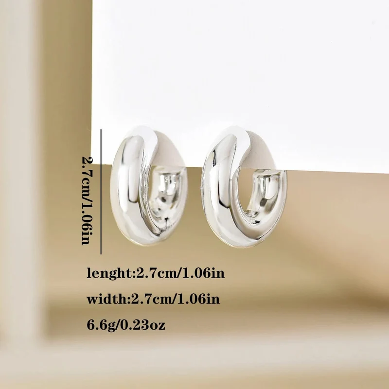 Trendy Circle Twists Creolen für Frauen, schlichtes Temperament, Übertreibung, goldfarben, Ohrschmuck für den Alltag, Party-Geschenk