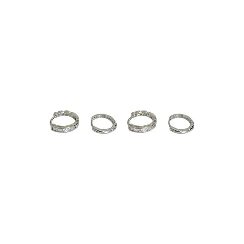 4 Teile/satz Edelstahl Ästhetischen Zirkon Kristall Hoop Ohrringe für Frauen Egirl Neue Y2K 2000S Cool Täglichen Tragen Schmuck Accessorie
