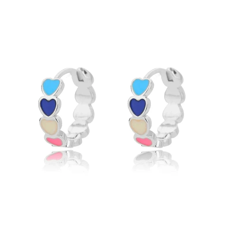 Herz Edelstahl Ohrringe für Frauen Zirkon Gold Farbe Hoop Ohrring Ästhetischen Wasserdicht Ohr Piercing Schmuck Zubehör