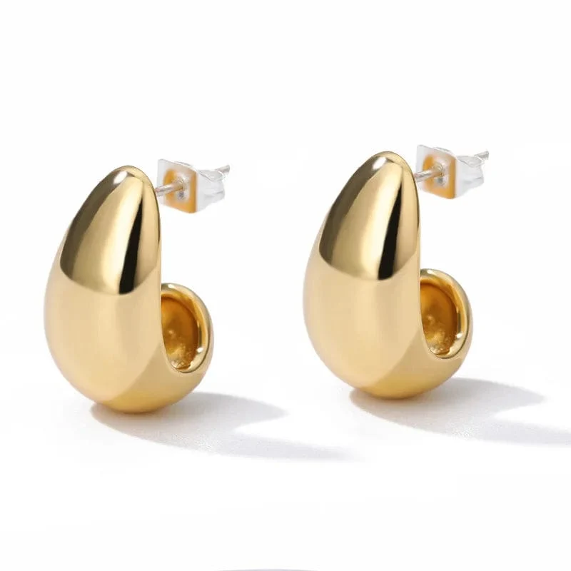 Herz Edelstahl Ohrringe für Frauen Zirkon Gold Farbe Hoop Ohrring Ästhetischen Wasserdicht Ohr Piercing Schmuck Zubehör