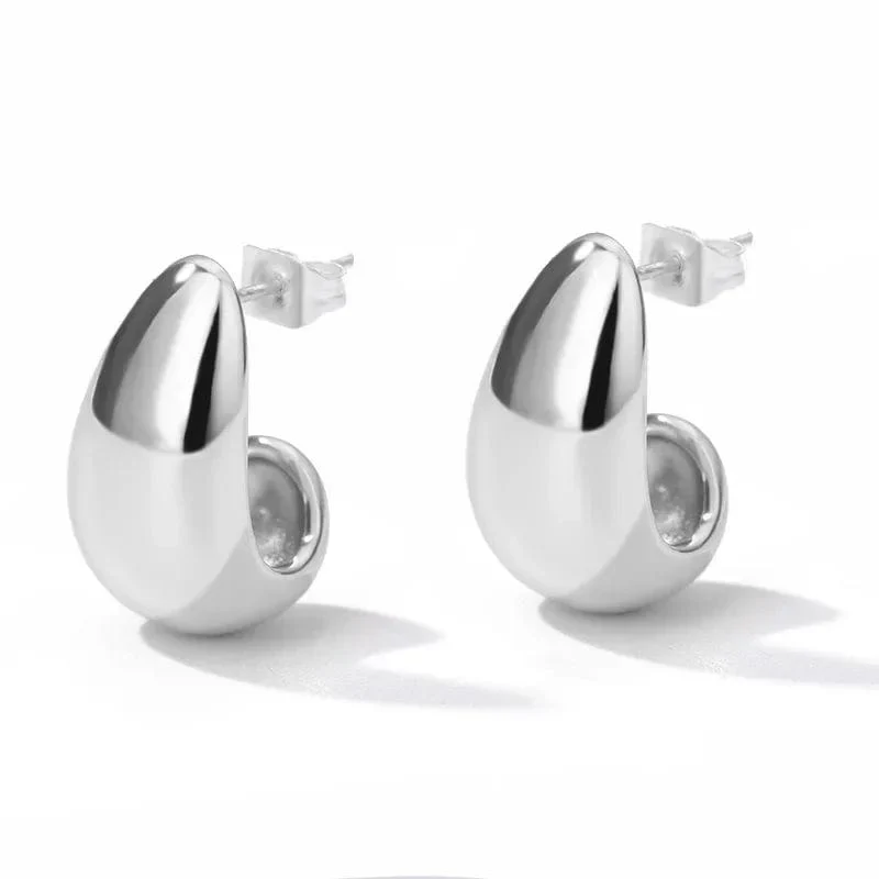 Herz Edelstahl Ohrringe für Frauen Zirkon Gold Farbe Hoop Ohrring Ästhetischen Wasserdicht Ohr Piercing Schmuck Zubehör