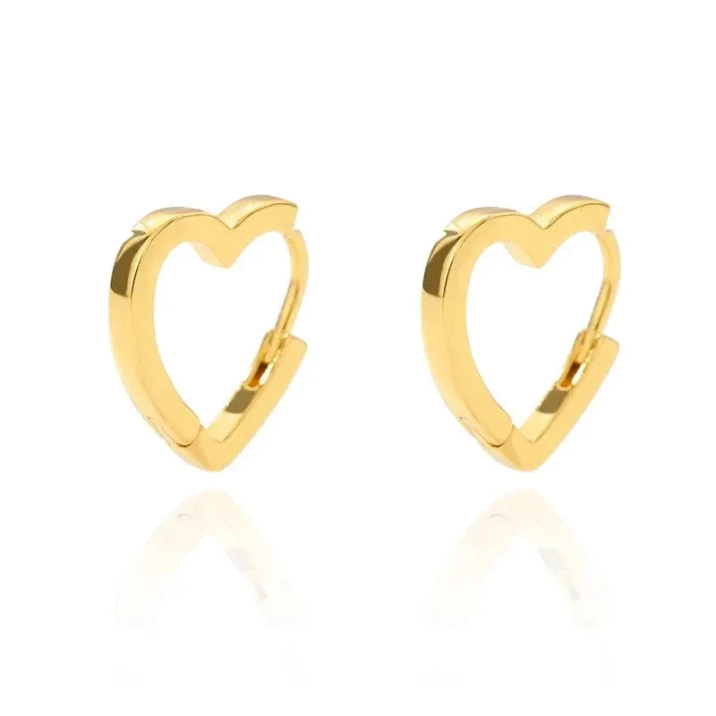 Herz Edelstahl Ohrringe für Frauen Zirkon Gold Farbe Hoop Ohrring Ästhetischen Wasserdicht Ohr Piercing Schmuck Zubehör