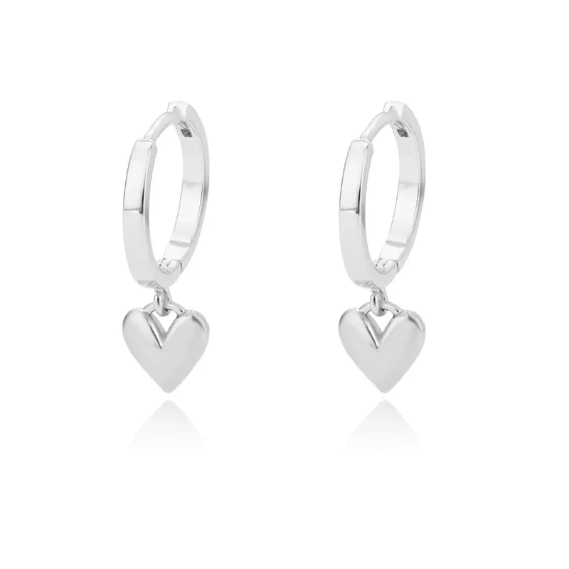 Herz Edelstahl Ohrringe für Frauen Zirkon Gold Farbe Hoop Ohrring Ästhetischen Wasserdicht Ohr Piercing Schmuck Zubehör
