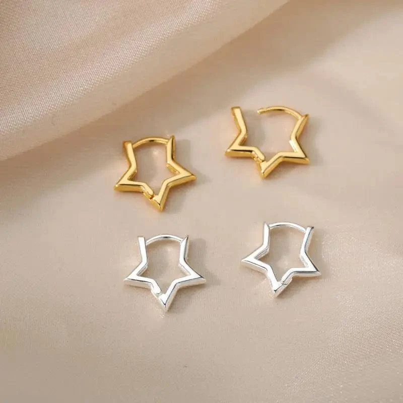 Herz Edelstahl Ohrringe für Frauen Zirkon Gold Farbe Hoop Ohrring Ästhetischen Wasserdicht Ohr Piercing Schmuck Zubehör