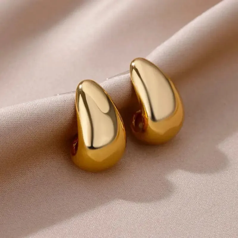Herz Edelstahl Ohrringe für Frauen Zirkon Gold Farbe Hoop Ohrring Ästhetischen Wasserdicht Ohr Piercing Schmuck Zubehör