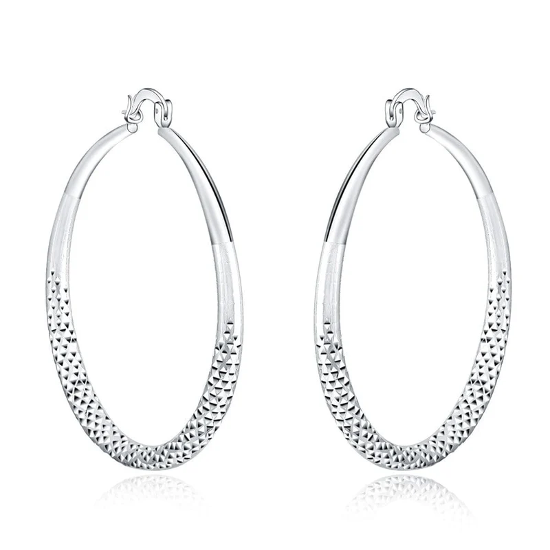 Charms feine 925 Sterling Silber 5CM kreis creolen für Frauen mode Ziemlich hochzeit partei Schmuck Urlaub geschenke