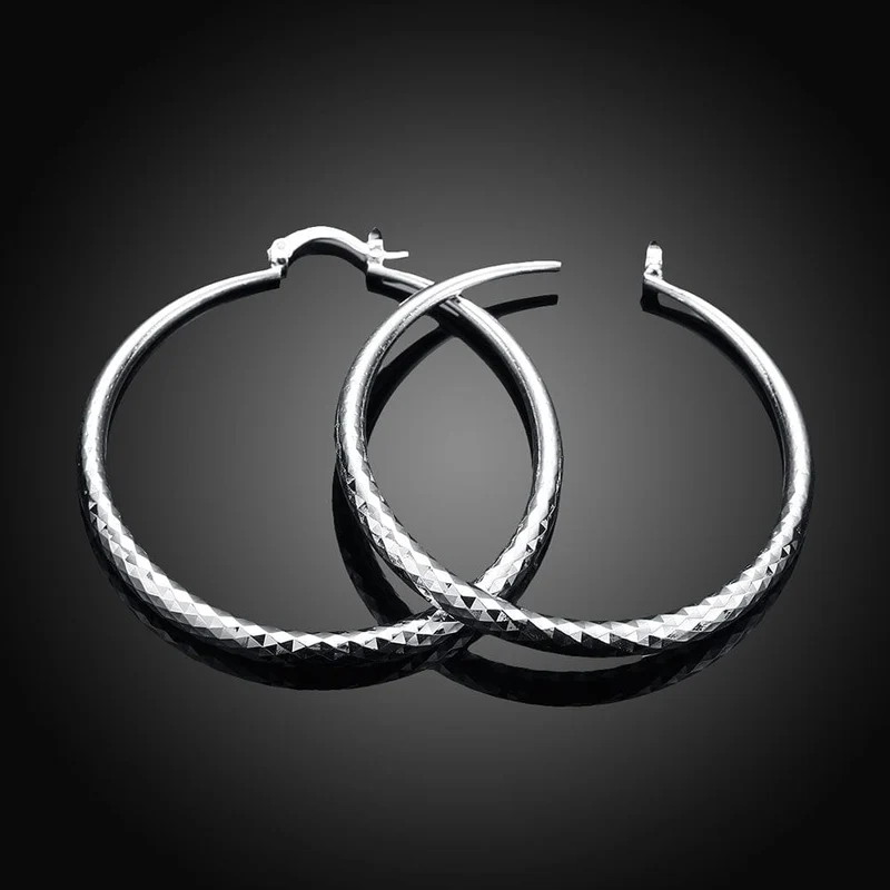 Charms feine 925 Sterling Silber 5CM kreis creolen für Frauen mode Ziemlich hochzeit partei Schmuck Urlaub geschenke