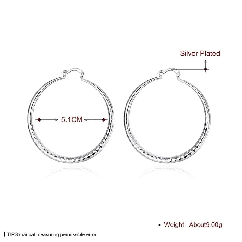 Charms feine 925 Sterling Silber 5CM kreis creolen für Frauen mode Ziemlich hochzeit partei Schmuck Urlaub geschenke