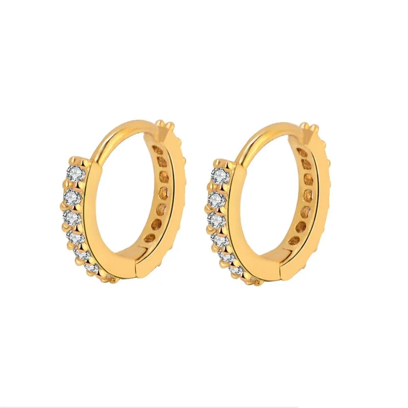 1 Paar Edelstahl Minimal Creolen Kristall Zirkonia Kleine Huggie Dünne Knorpel Ohrringe Helix Tragus Piercing Schmuck