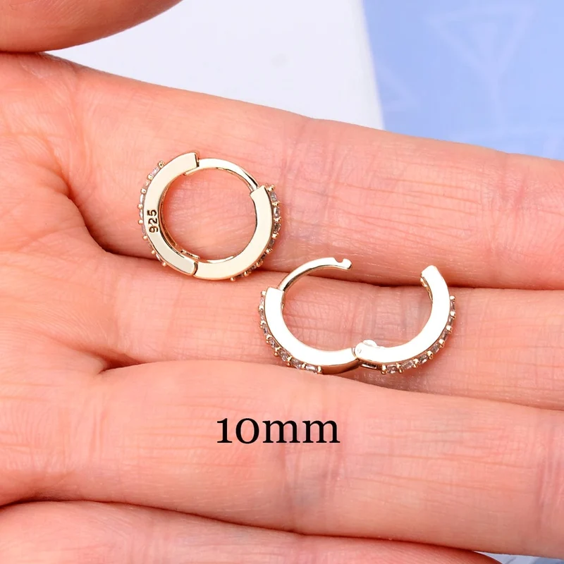 1 Paar Edelstahl Minimal Creolen Kristall Zirkonia Kleine Huggie Dünne Knorpel Ohrringe Helix Tragus Piercing Schmuck