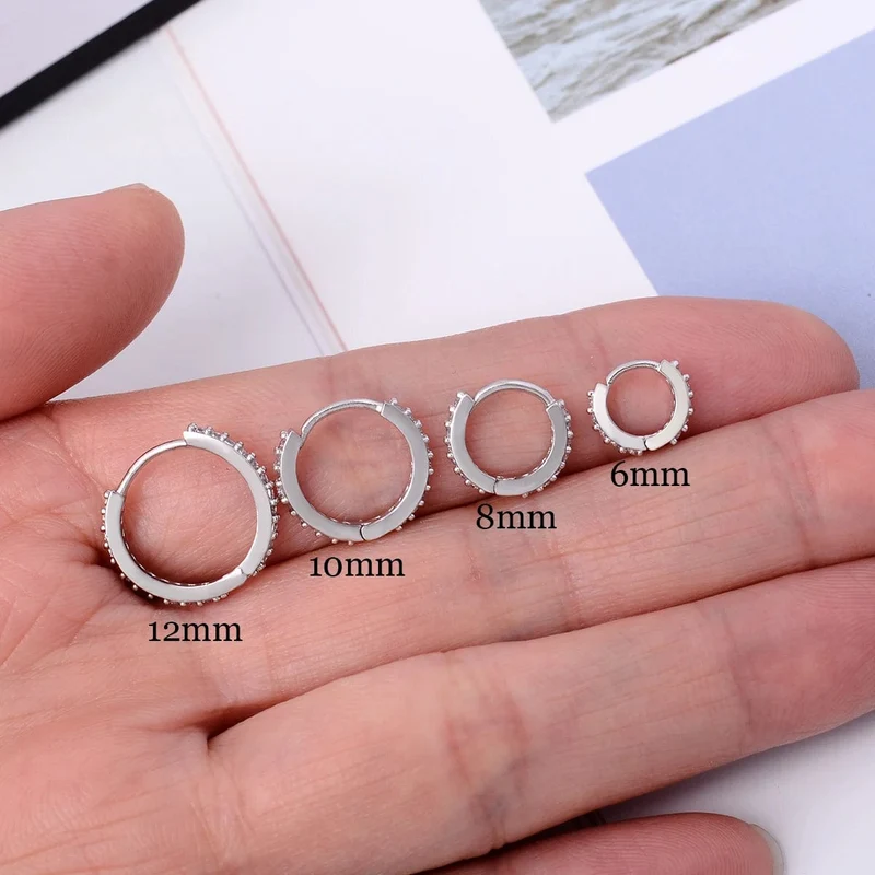1 Paar Edelstahl Minimal Creolen Kristall Zirkonia Kleine Huggie Dünne Knorpel Ohrringe Helix Tragus Piercing Schmuck