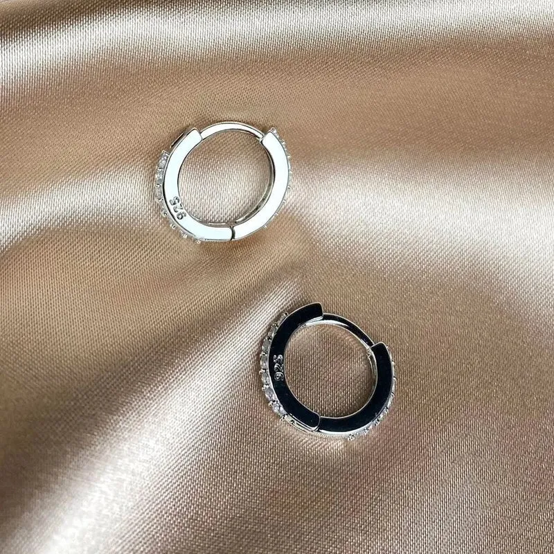 1 Paar Edelstahl Minimal Creolen Kristall Zirkonia Kleine Huggie Dünne Knorpel Ohrringe Helix Tragus Piercing Schmuck