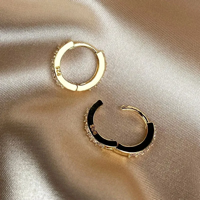 1 Paar Edelstahl Minimal Creolen Kristall Zirkonia Kleine Huggie Dünne Knorpel Ohrringe Helix Tragus Piercing Schmuck