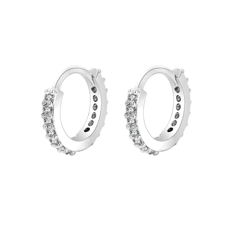 1 Paar Edelstahl Minimal Creolen Kristall Zirkonia Kleine Huggie Dünne Knorpel Ohrringe Helix Tragus Piercing Schmuck
