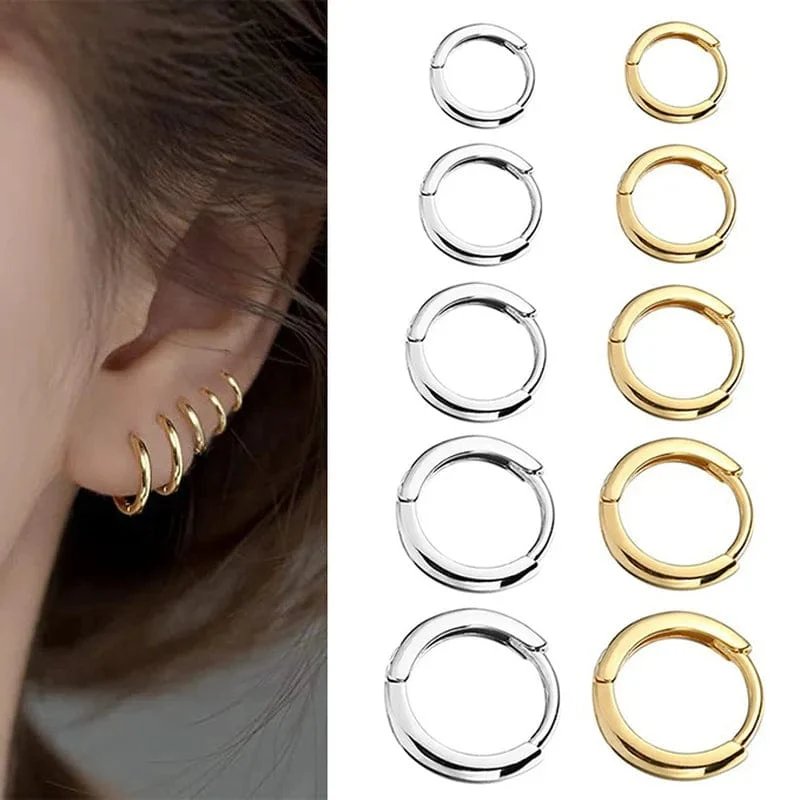 2022 neue Einfache Edelstahl Kleine Creolen für Frauen Männer Knorpel Ohr Piercing Schmuck Pendientes Hombre Mujer
