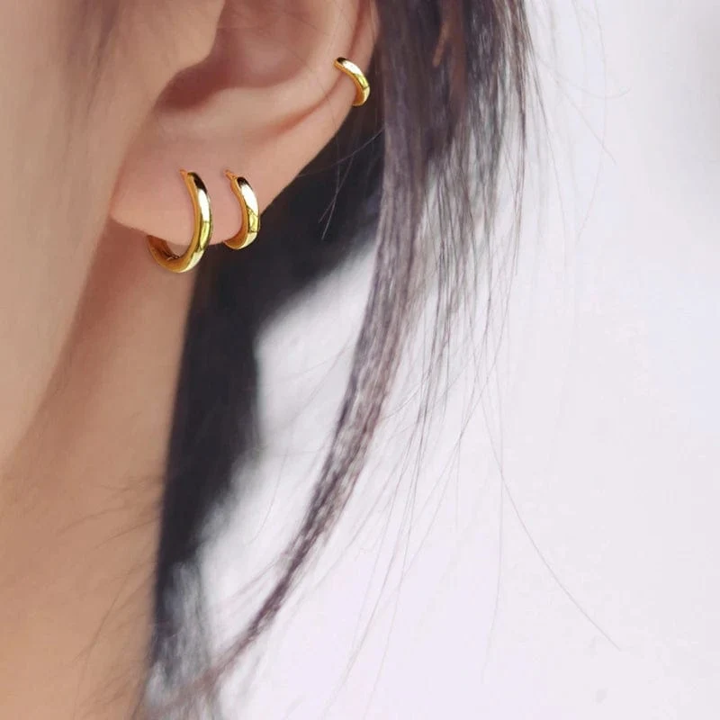 2022 neue Einfache Edelstahl Kleine Creolen für Frauen Männer Knorpel Ohr Piercing Schmuck Pendientes Hombre Mujer