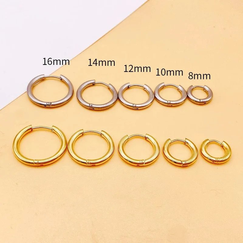 2022 neue Einfache Edelstahl Kleine Creolen für Frauen Männer Knorpel Ohr Piercing Schmuck Pendientes Hombre Mujer