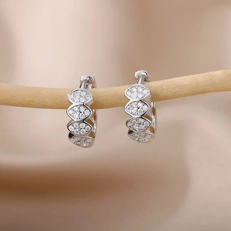 Edelstahl Zirkon Herz Ohrringe Für Frauen 2023 Trendy Vergoldet Hoop Ohrringe Piercing Schmuck Geschenke Freies Verschiffen