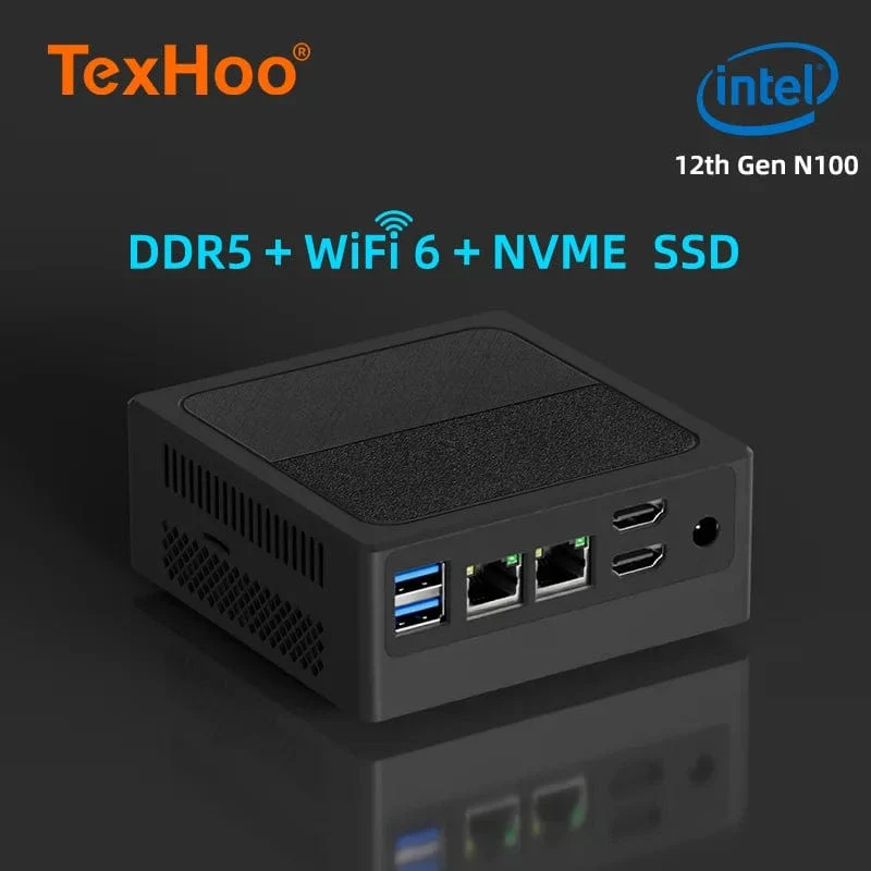 Neuer Mini-PC der 12. Generation, Windows 11, Intel N100-Prozessor, 8 Gb Ddr5 4800 Mhz, 256 Gb, Tasche, 12 V, Dual